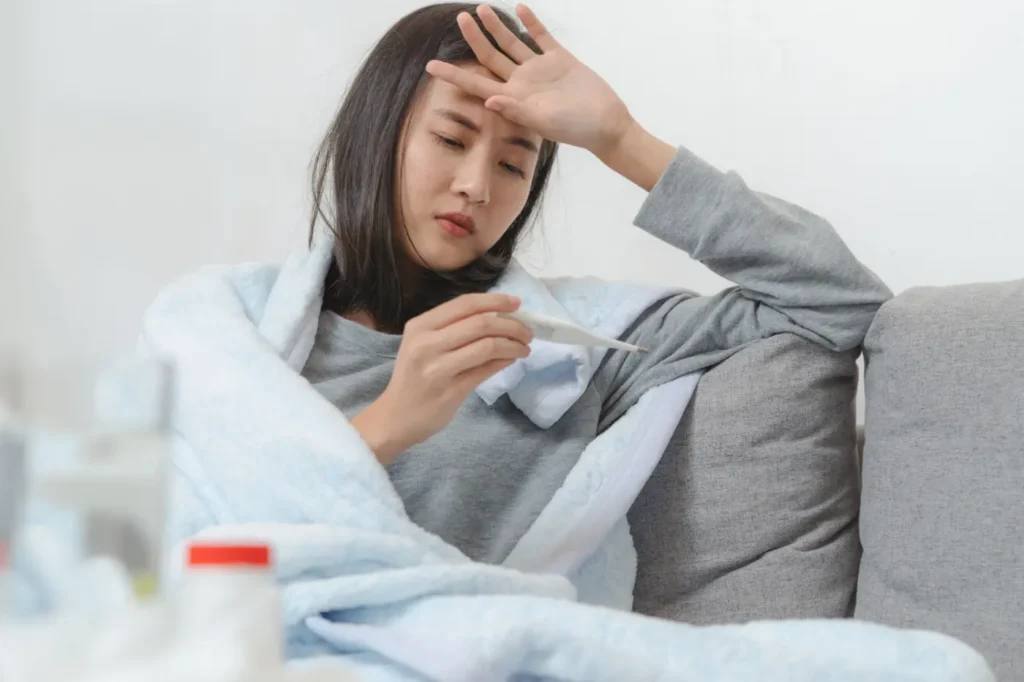 Patients with High Fever and Acute Infections ผู้มีไข้สูงและติดเชื้อเฉียบพลัน ห้าม นวด